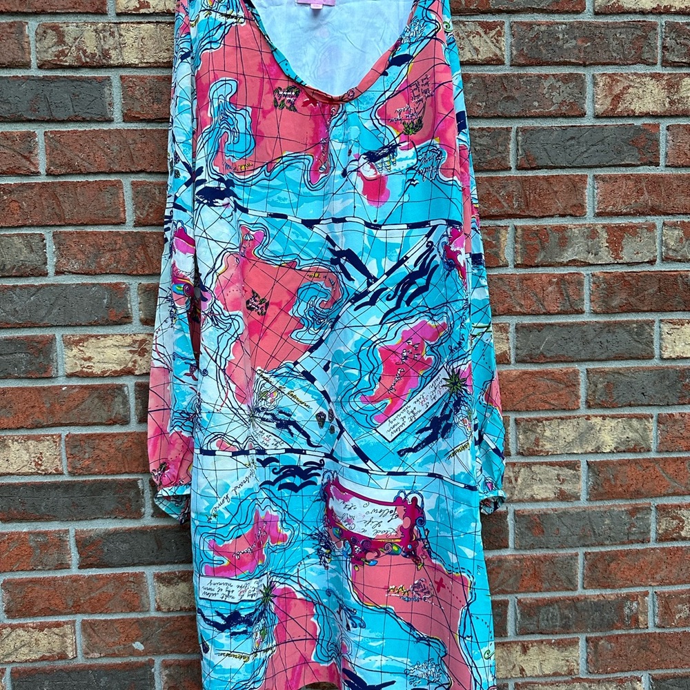 Lilly Pulitzer x marks the spot dress, in good condition and lined. Size 14.